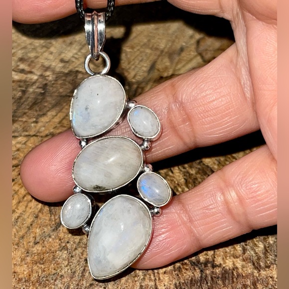 Rainbow Moonstone Crystal Pendant 2 1/2” - Picture 5 of 16